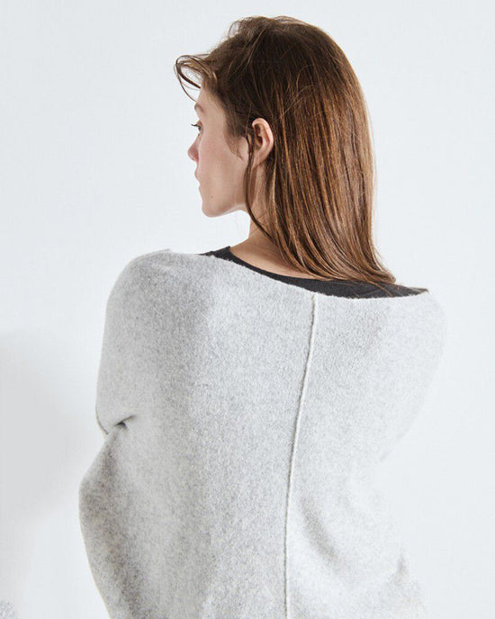 American Vintage Damsville Wide Scoop Sweater in Gris Chine 