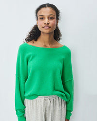 American Vintage Clothing Damsville Wide Scoop Sweater in Printemps Chine