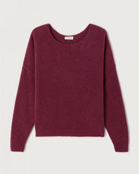 American Vintage Damsville Wide Scoop Sweater in Raisin Chine 