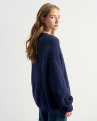 American Vintage East Open Cardigan in Navy Chine 4 - Bliss Boutiques