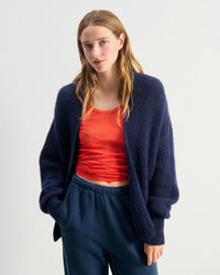 American Vintage East Open Cardigan in Navy Chine 1 - Bliss Boutiques