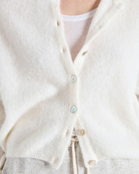 American Vintage Vito Button Cardi in Blanc 3 - Bliss Boutiques