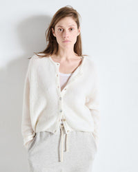American Vintage Vito Button Cardi in Blanc 1 - Bliss Boutiques