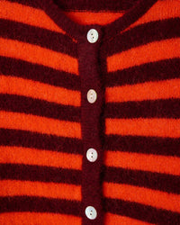 American Vintage Vito Cardigan in Grenat Raye/Gaspacho Chine 