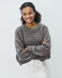 American Vintage Vito Crew Sweater in Acier Chine 1 - Bliss Boutiques