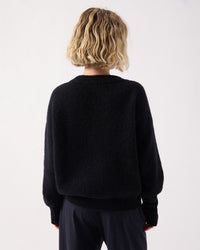 American Vintage Vito Crew Sweater in Noir 4 - Bliss Boutiques
