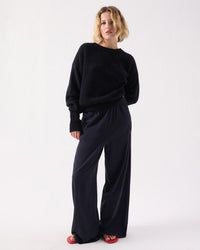 American Vintage Vito Crew Sweater in Noir 2 - Bliss Boutiques