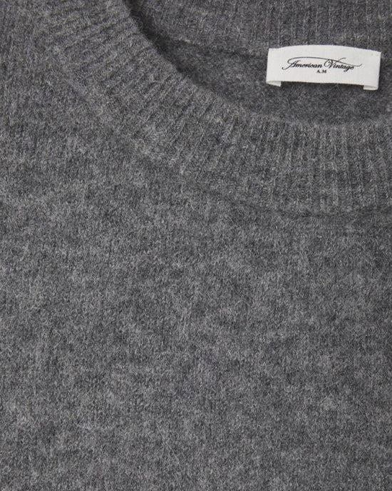 American Vintage Vito Crewneck Sweater in Acier Chine 