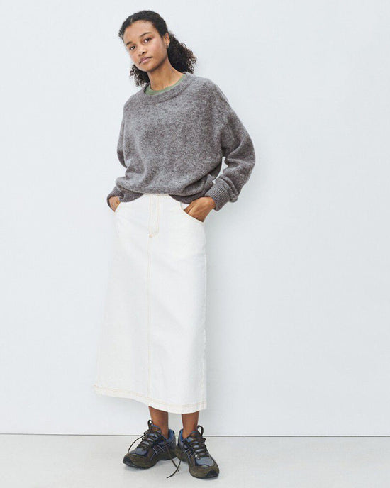 American Vintage Vito Crewneck Sweater in Acier Chine 