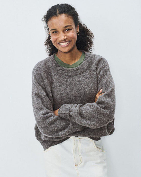American Vintage Vito Crewneck Sweater in Acier Chine 