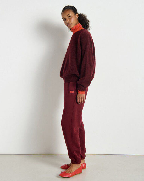American Vintage Vito Crewneck Sweater in Grenat Chine 