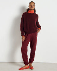 American Vintage Vito Crewneck Sweater in Grenat Chine 