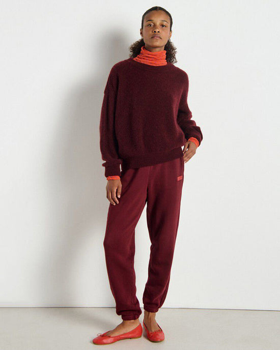 American Vintage Vito Crewneck Sweater in Grenat Chine 