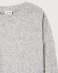 American Vintage Vito Crewneck Sweater in Gris Clair Chine 