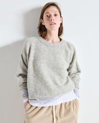 American Vintage Vito Crewneck Sweater in Gris Clair Chine 