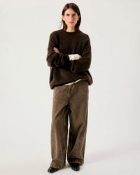 American Vintage Vito Onesize Crewneck Sweater in Cafe Chine 2 - Bliss Boutiques