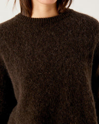 American Vintage Vito Onesize Crewneck Sweater in Cafe Chine 3 - Bliss Boutiques