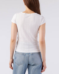 AMO Buttercup Knit Top in White 