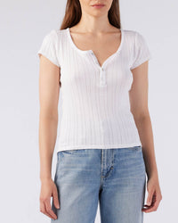 AMO Buttercup Knit Top in White 