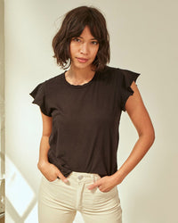 AMO Flutter Tee in Black 