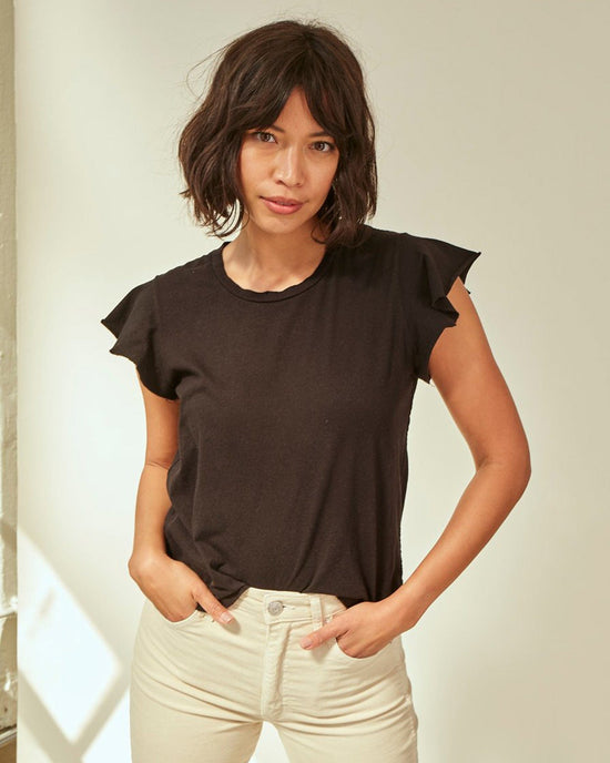 AMO Flutter Tee in Black 