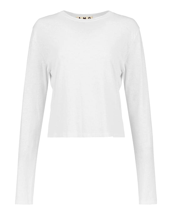 AMO L/S Babe Tee - #27 in White 
