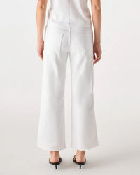 AMO Robbie Mid Rise Crop Flare in White 3 - Bliss Boutiques