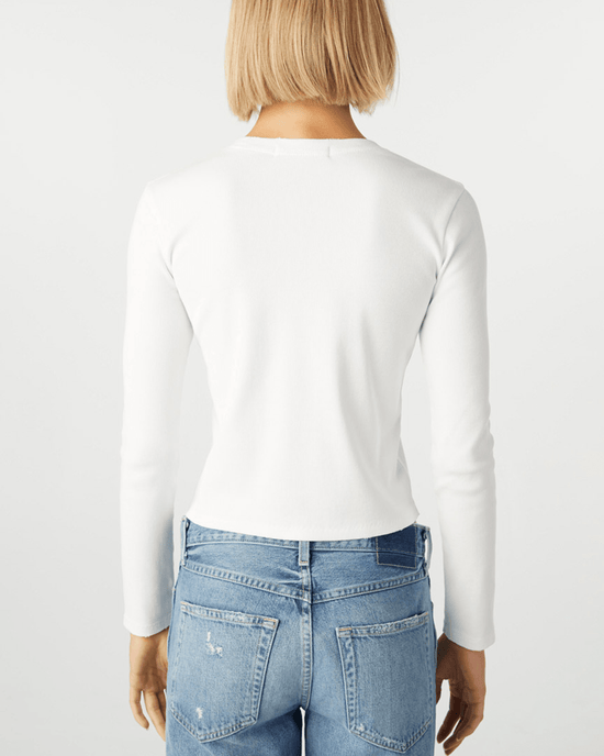 AMO Slim Rib Tee in White 