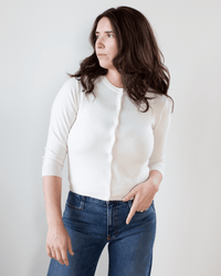 Autumn Cashmere Baby Cardigan in Chalk 