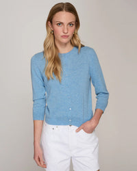 Autumn Cashmere Baby Cardigan in Wedgewood 1 - Bliss Boutiques