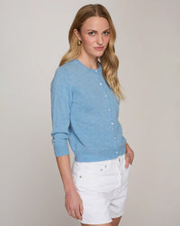 Autumn Cashmere Baby Cardigan in Wedgewood 2 - Bliss Boutiques