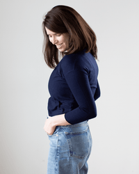 Autumn Cashmere Easy Crop Cardi in Peacoat 