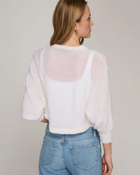 Autumn Cashmere Loose Gauge Shrug in Chalk 4 - Bliss Boutiques