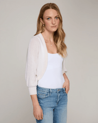 Autumn Cashmere Loose Gauge Shrug in Chalk 3 - Bliss Boutiques