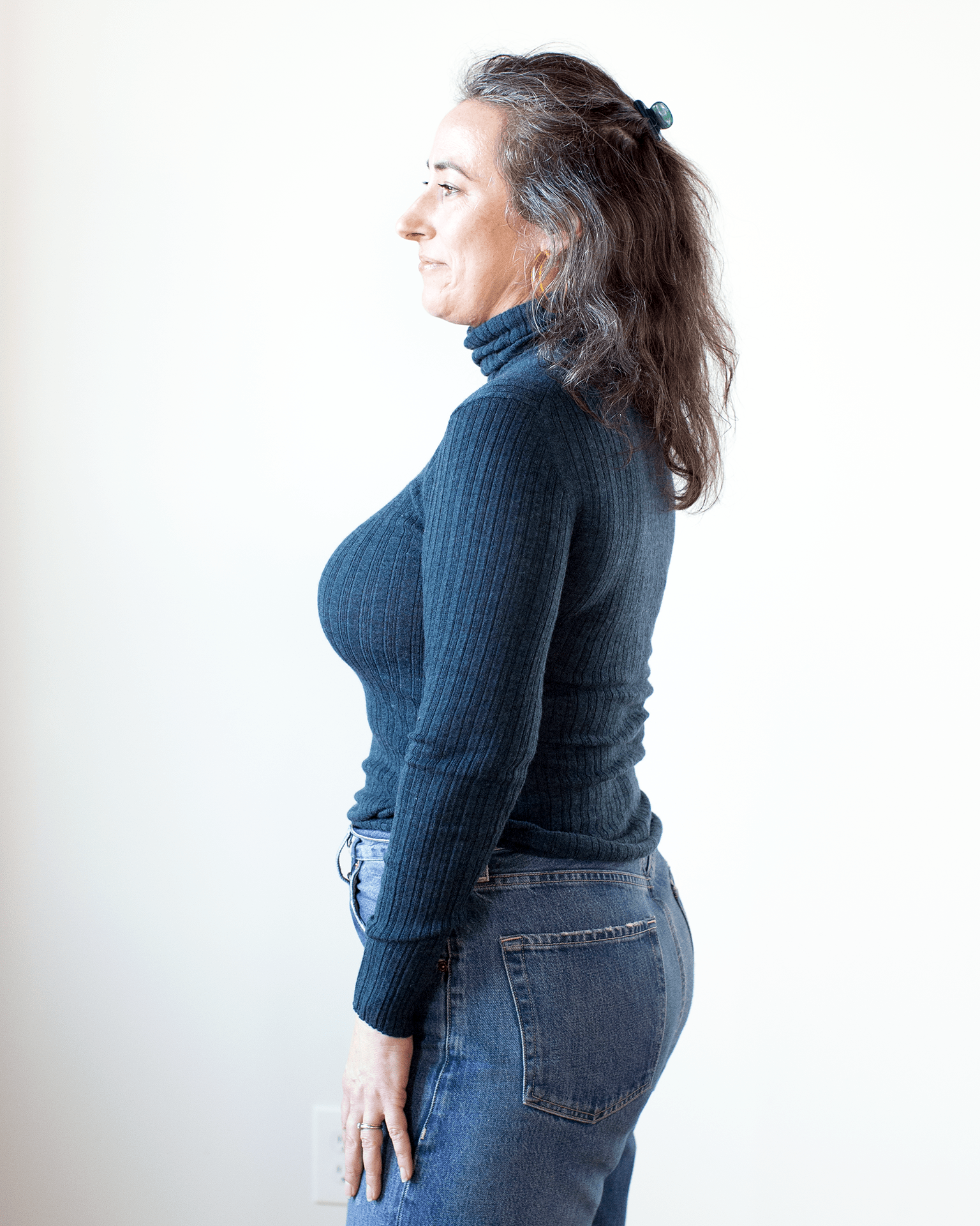 Autumn Cashmere Variegated Rib Turtleneck in Malachite Bliss