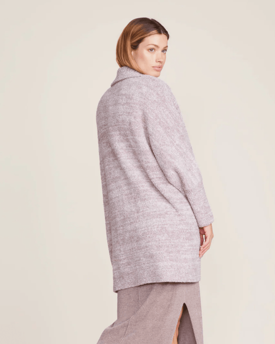 Barefoot Dreams Clothing Almond/Deep Taupe / O/S CC Collared Poncho in HE Almond/Deep Taupe
