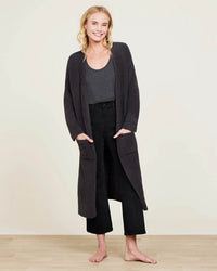Barefoot Dreams Clothing CC Luxe High Slit Cardigan in Carbon