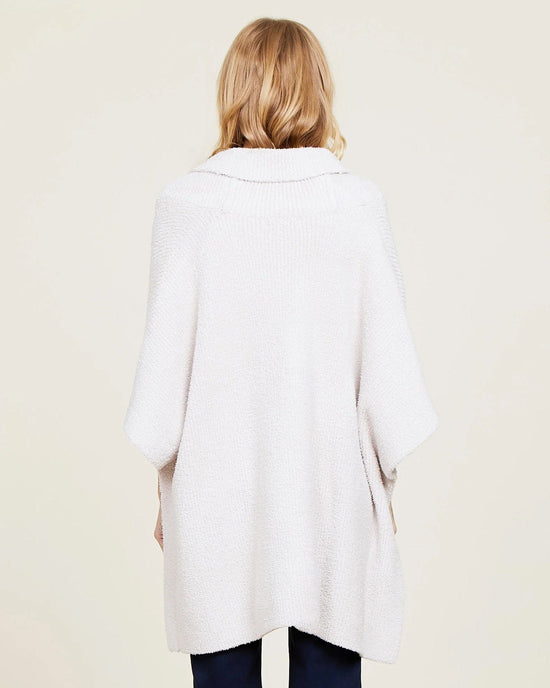Barefoot Dreams CC Shawl Collar Poncho in Stone 