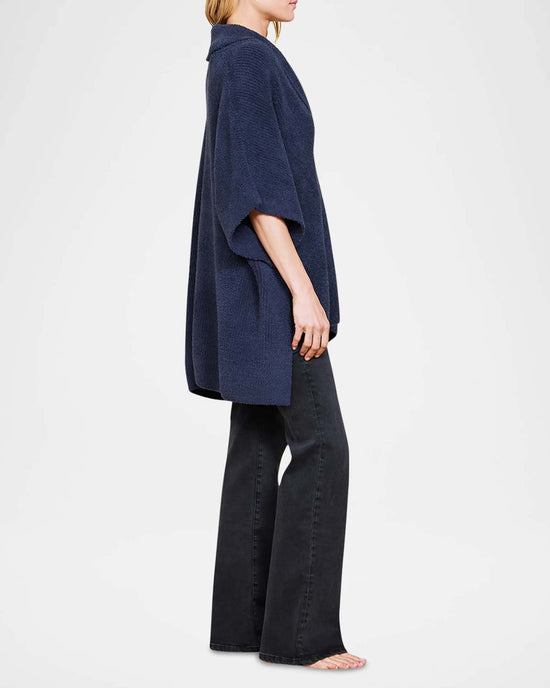 Barefoot Dreams Clothing Tidewater / O/S CC Shawl Collar Poncho in Tidewater