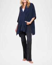 Barefoot Dreams Clothing Tidewater / O/S CC Shawl Collar Poncho in Tidewater