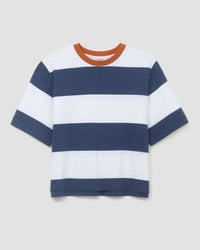 Beaumont Organic Bay-Sue Bold Stripe Tee in Midnight & White 