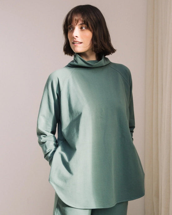 Beaumont Organic Nara Organic Cttn Felpe Sweatshirt in Eucalyptus 