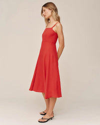 Bella Dahl Apron Midi Dress in Scarlet Sand 2 - Bliss Boutiques