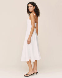 Bella Dahl Apron Midi Dress in White 2 - Bliss Boutiques