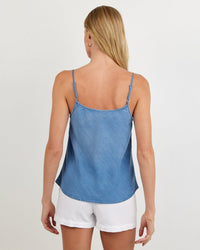 Bella Dahl Clean Cami in Indigo Harbor 3 - Bliss Boutiques