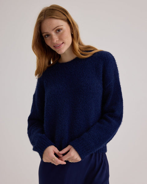 Bella Dahl Drop Shoulder Sweater in Eclipse Blue - Bliss Boutiques