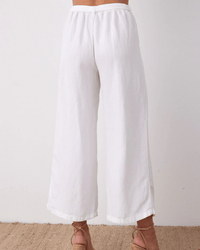 Bella Dahl Emma Wide Leg Crop w/ Sash in White 