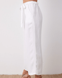 Bella Dahl Emma Wide Leg Crop w/ Sash in White 