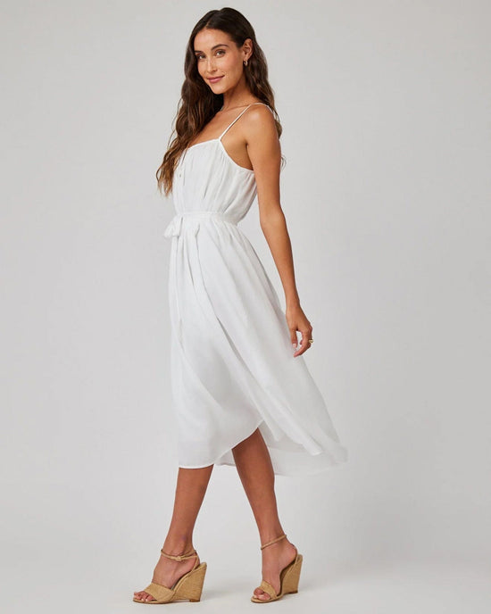 Bella Dahl Flowy Cami Maxi Dress in White 