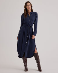 Bella Dahl Flowy Hem Maxi Dress in Endless Sea 
